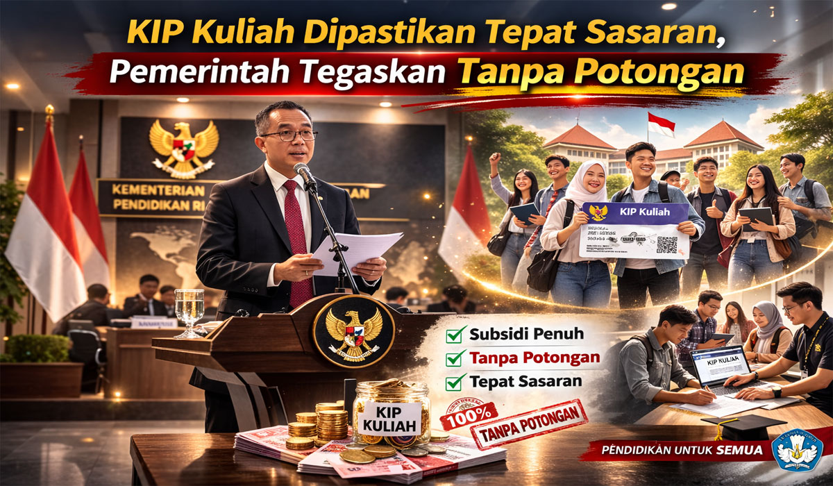 KIP Kuliah Dipastikan Tepat Sasaran, Pemerintah Tegaskan Tanpa Potongan